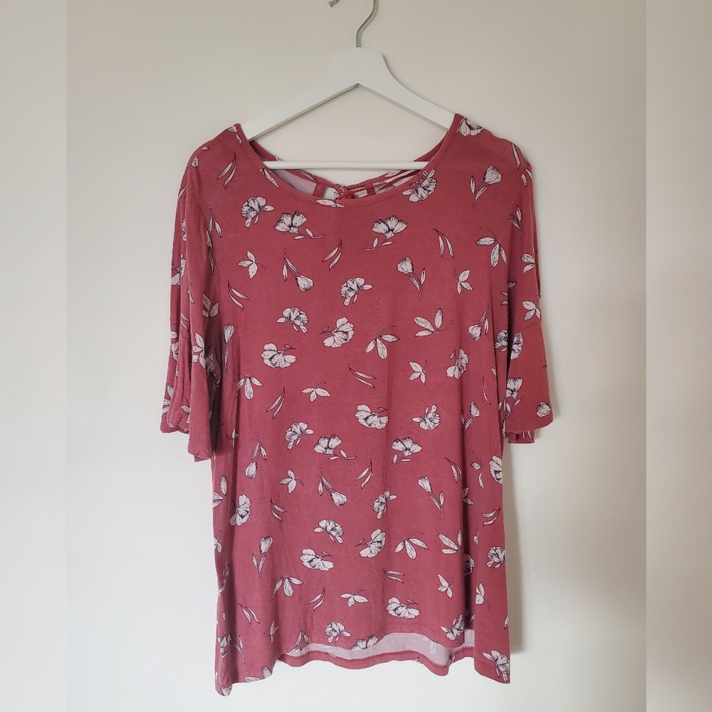 🌸 LC Lauren Conrad Floral Blouse- L